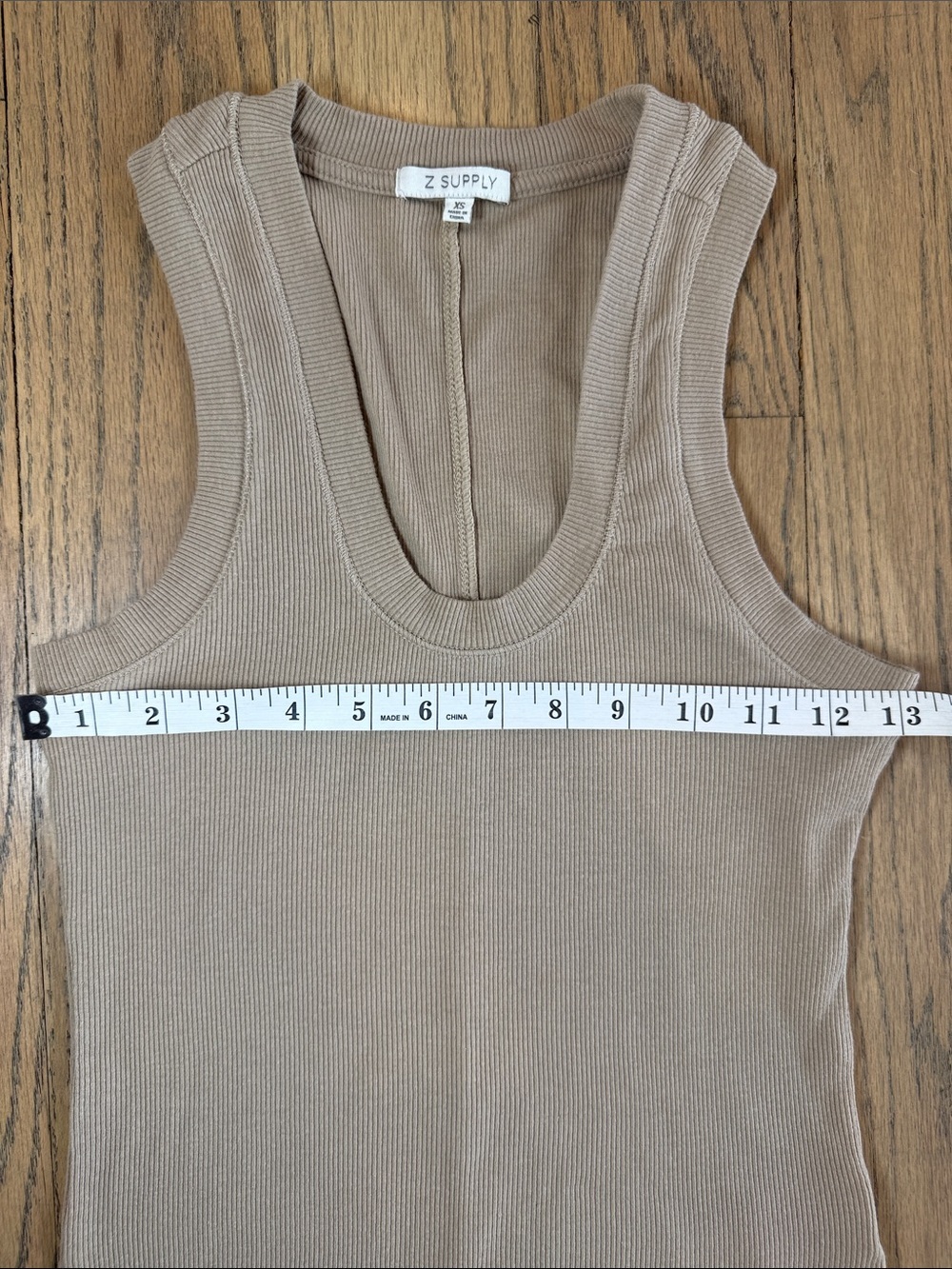 Z Supply Women’s Ribbed Sirena Light Tan Scoop Neck Tank Top Size X-Small - Picture 7 of 10